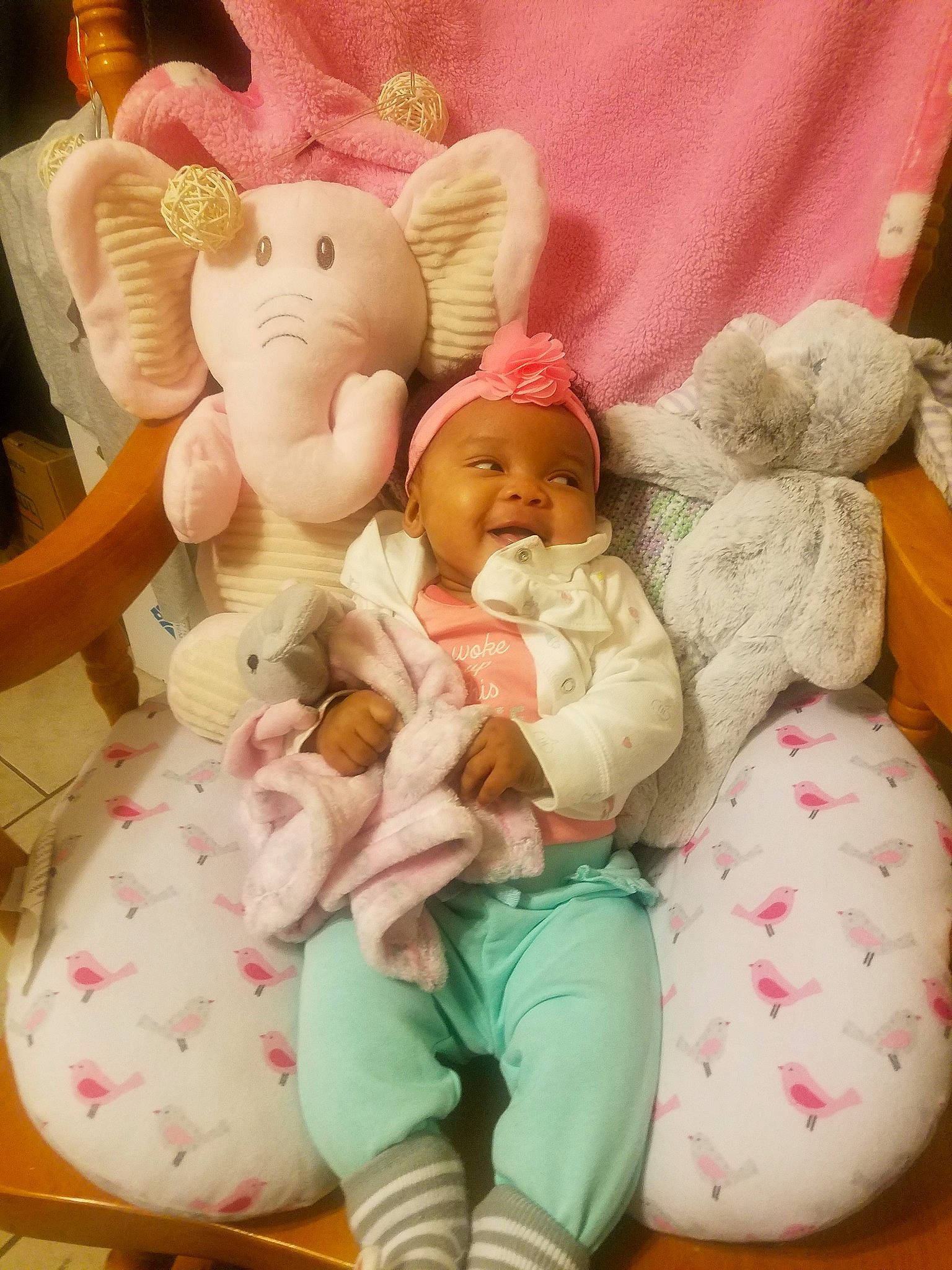 Annabella joined the competition — help win amazing prizes! bed, bedtime, child, doll, infant, person, pink, play, plush, product, stuffed_toy, teddy_bear, textile, toddler, toy