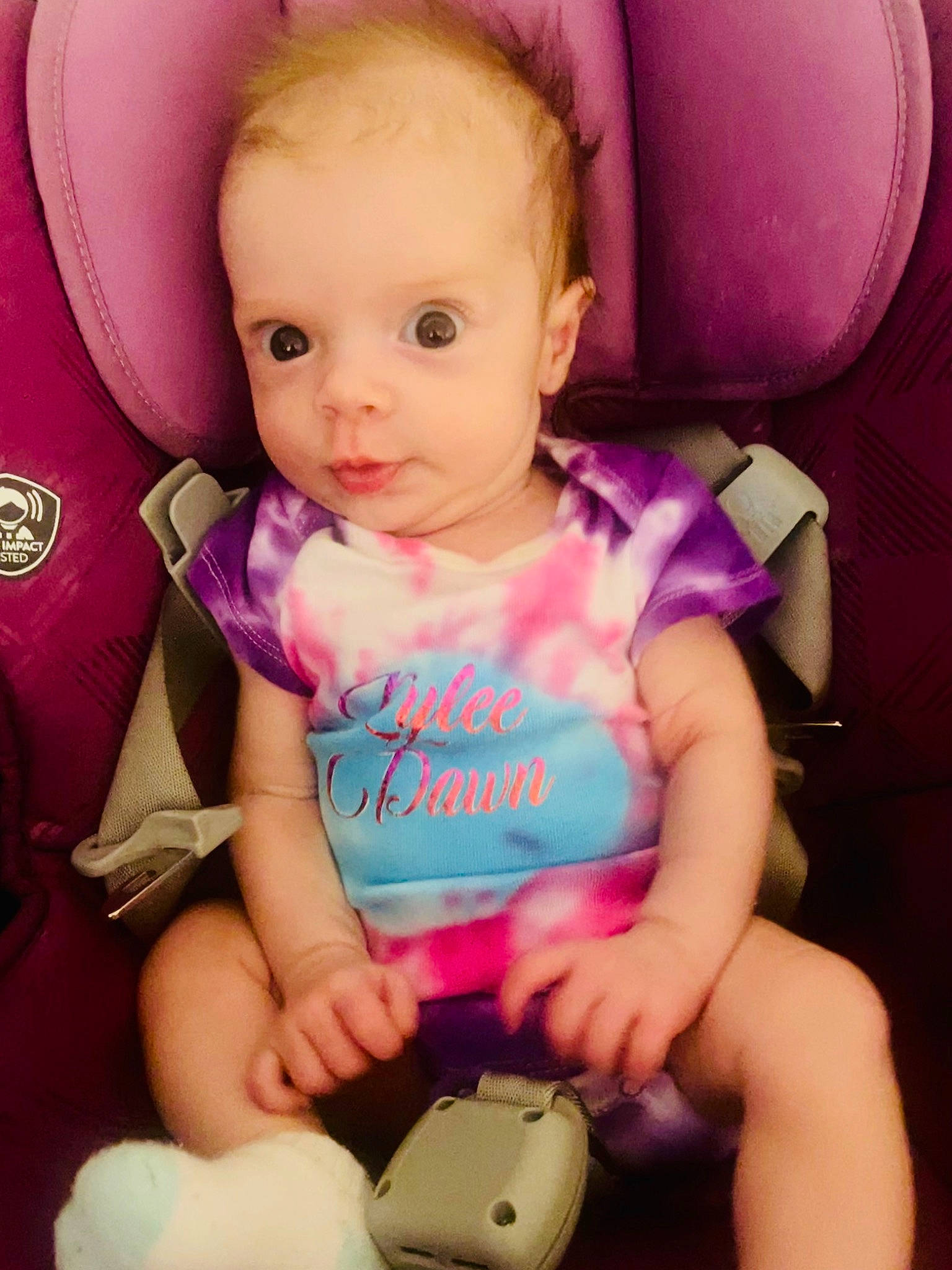 Rylee joined the competition — help win amazing prizes! arm, baby, baby_toddler_clothing, beauty, car_seat, cheek, child, comfort, eyelash, finger, happy, mouth, nail, person, pink, seat_belt, sitting, skin, thumb, toddler