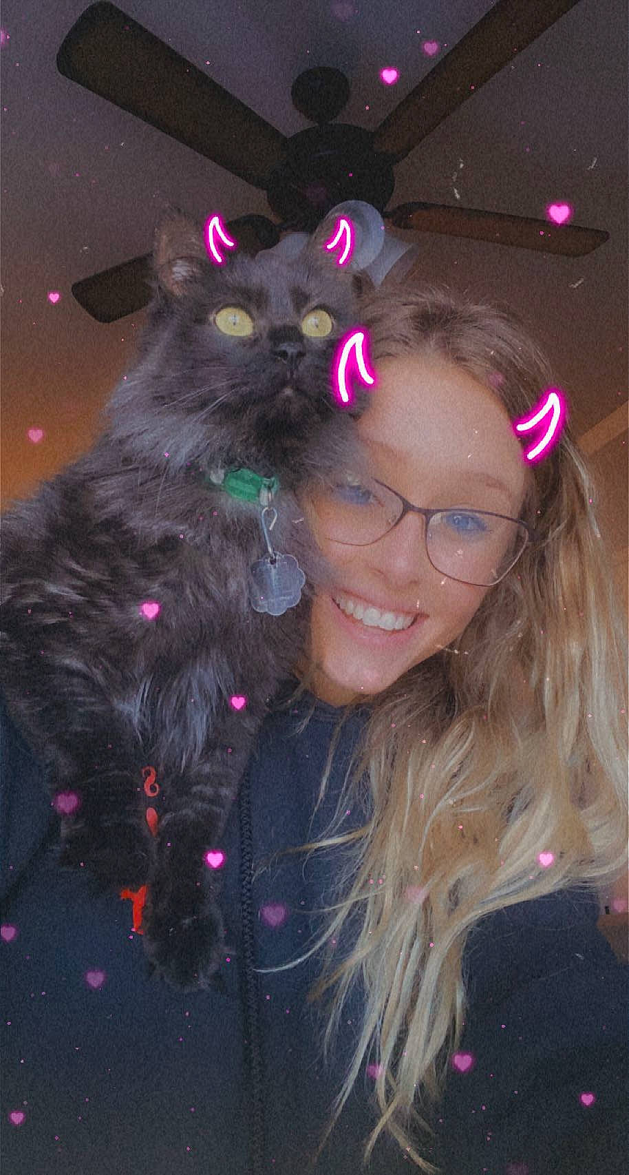 Henley is registered to the contest to win money with this photo: black_hair, carnivore, cool, electric_blue, event, eyewear, felidae, flash_photography, fun, hairstyle, happy, iris, lip, long_hair, magenta, pink, purple, smile, violet, vision_care