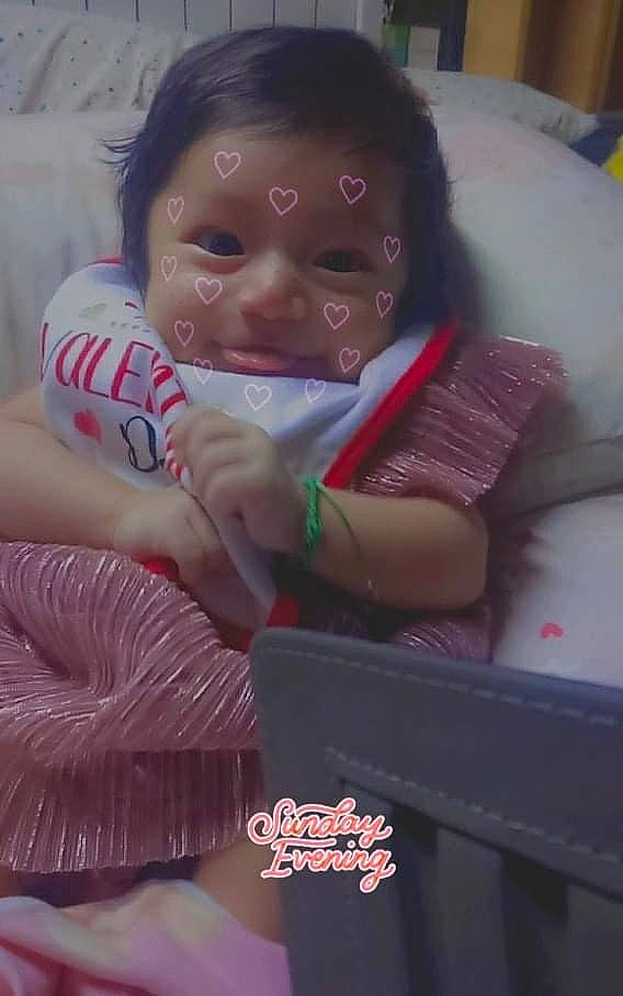 Kamaria joined the competition — help win amazing prizes! baby, carmine, cheek, child, comfort, eye, eyelash, finger, flesh, gesture, human_body, lip, magenta, mouth, nail, person, pink, sitting, skin, thumb