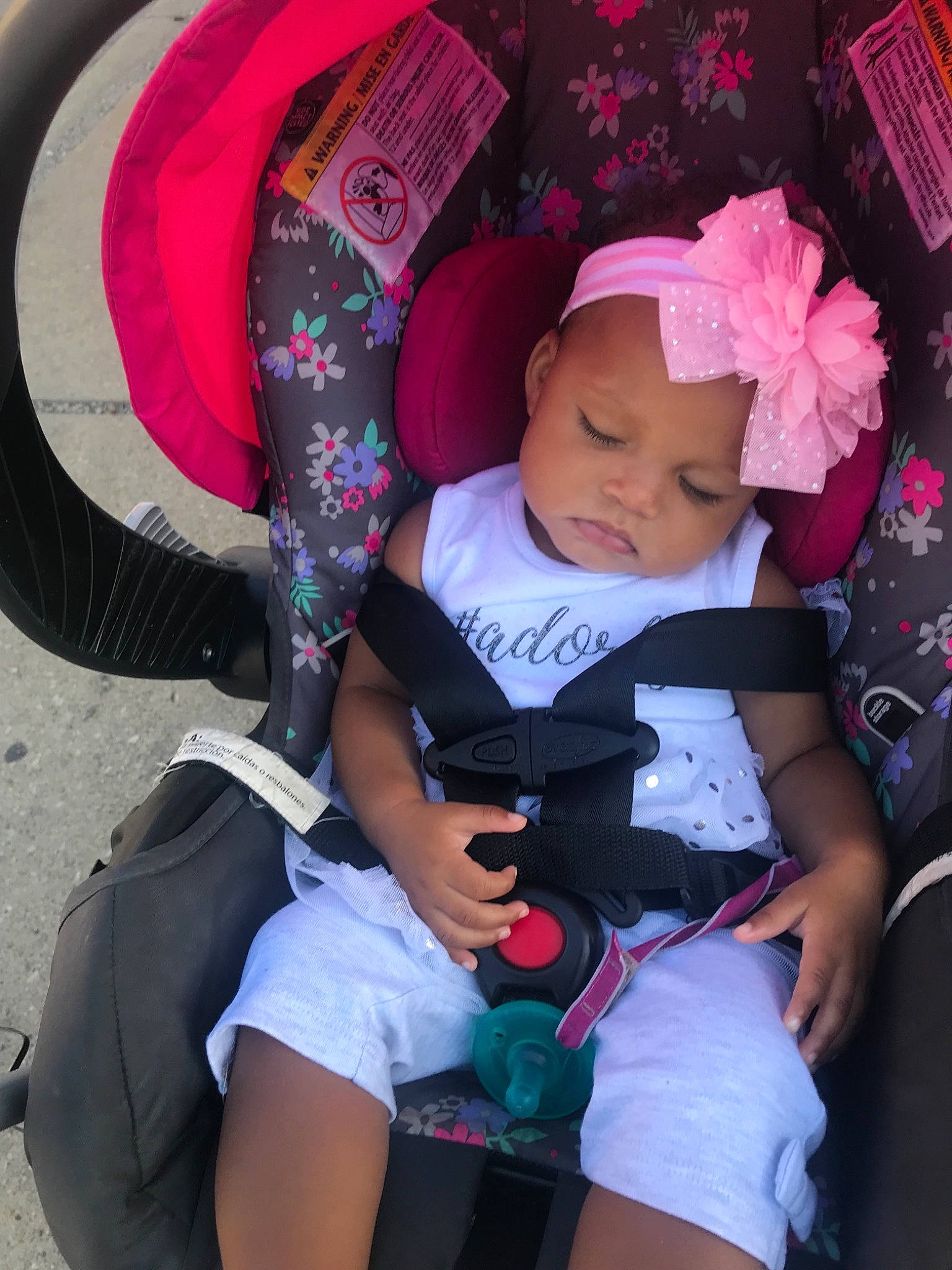 Aniya joined the competition — help win amazing prizes! baby, baby_carriage, baby_products, car_seat, child, daughter, person, pink, product, toddler, vacation