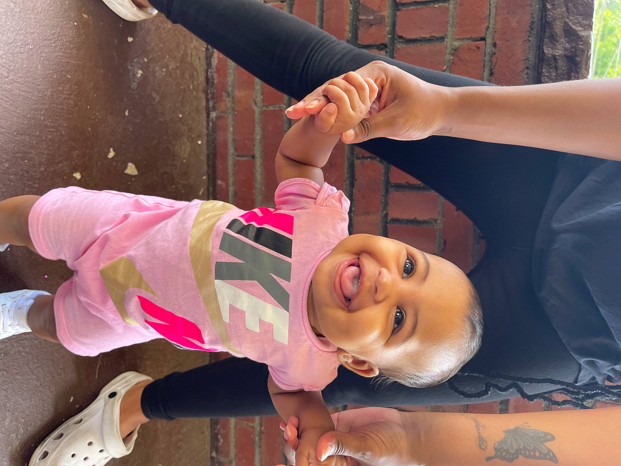 Kyori joined the competition — help win amazing prizes! arm, elbow, finger, fun, gesture, hand, happy, human_leg, joint, joy, knee, leg, leisure, mouth, person, pink, sleeve, smile, t_shirt, thigh