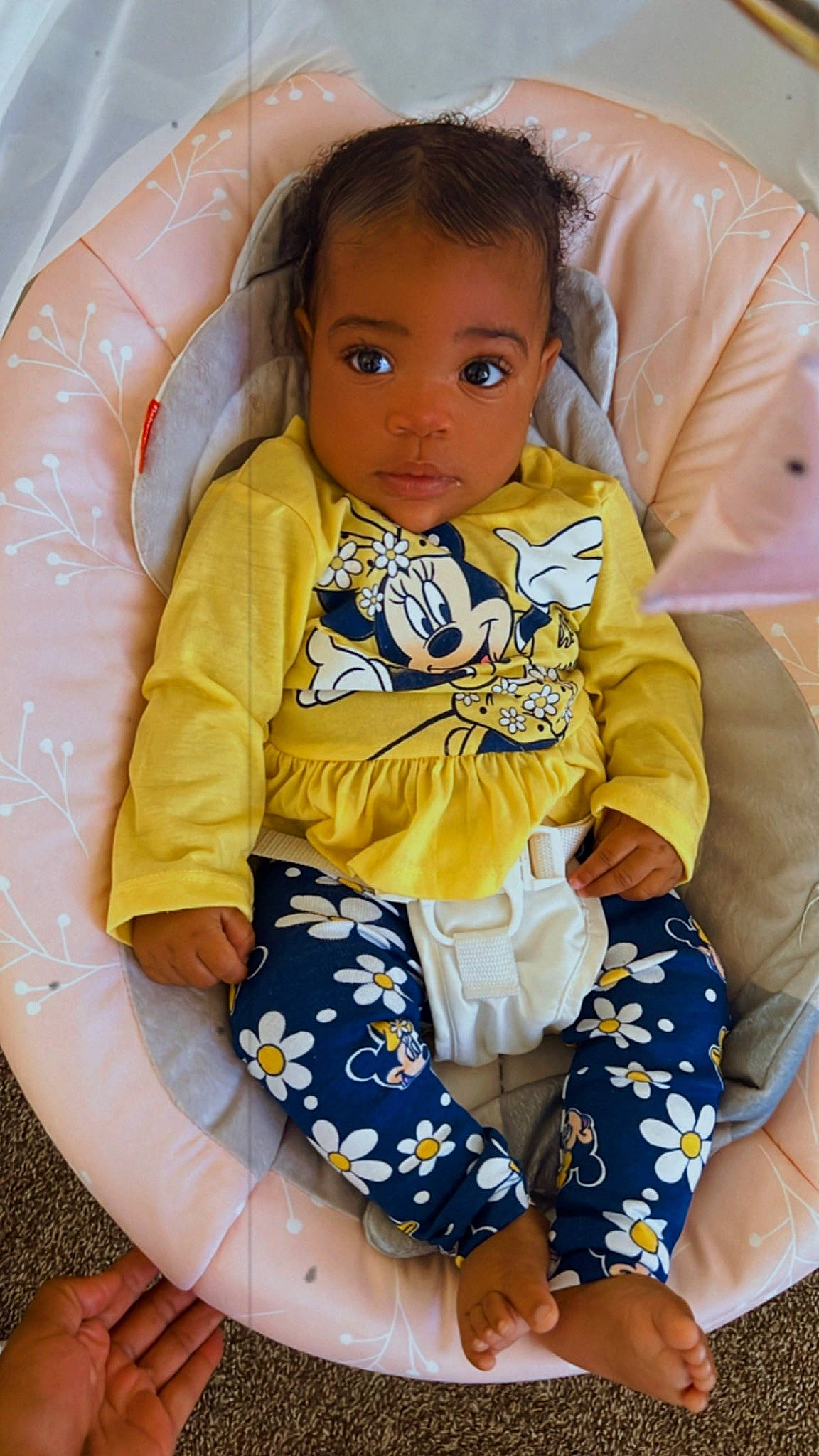 Lia joined the competition — help win amazing prizes! baby_toddler_clothing, chair, child, comfort, doll, eye, hairstyle, human_body, human_leg, organ, outerwear, person, play, product, sitting, sleeve, t_shirt, textile, thigh, toddler