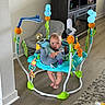 Ezekiel is registered to the contest to win money with this photo: baby, infant, child, sitting, activity_center, baby_toy, stuffed_animal, blue_toy, colorful, indoor, living_room, wooden_floor, furniture, entertainment_center, portrait, wide_eyed, relaxed, playtime, home, photography