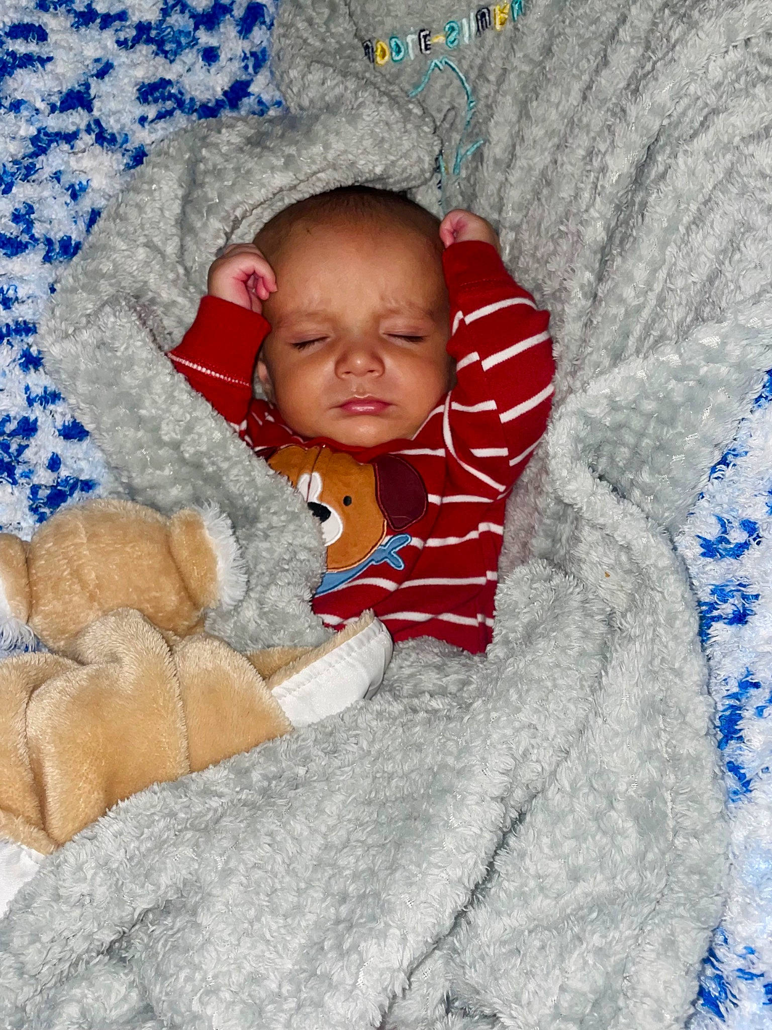 Daniel joined the competition — help win amazing prizes! baby, baby_products, baby_sleeping, baby_toddler_clothing, bedding, bedtime, blue, child, comfort, fun, fur, happy, linens, pattern, person, portrait_photography, room, sitting, sleeve, textile