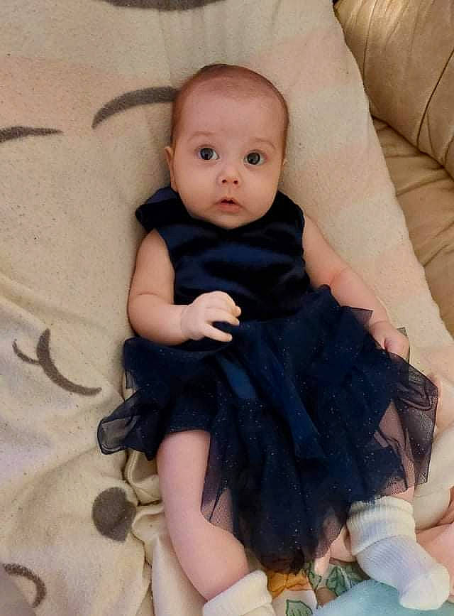 Zya participe au concours pour gagner de l'argent avec cette photo : baby, baby_toddler_clothing, cheek, child, comfort, day_dress, embellishment, human_leg, iris, lap, nail, pattern, person, ruffle, sitting, skin, sleeve, sock, surprise, thigh