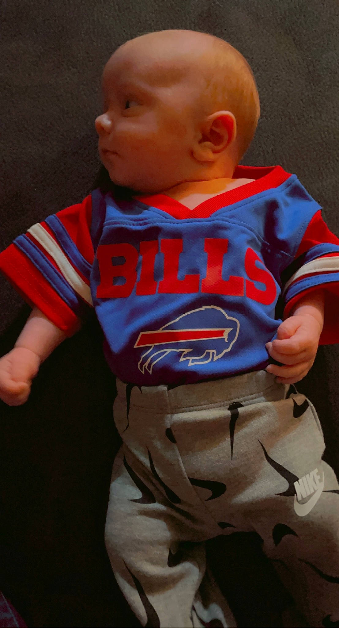 Alexzander joined the competition — help win amazing prizes! baby, baby_toddler_clothing, electric_blue, hair, human, human_body, jersey, joint, orange, outerwear, people, person, personal_protective_equipment, skin, sleeve, sportswear, standing, t_shirt, textile, toddler