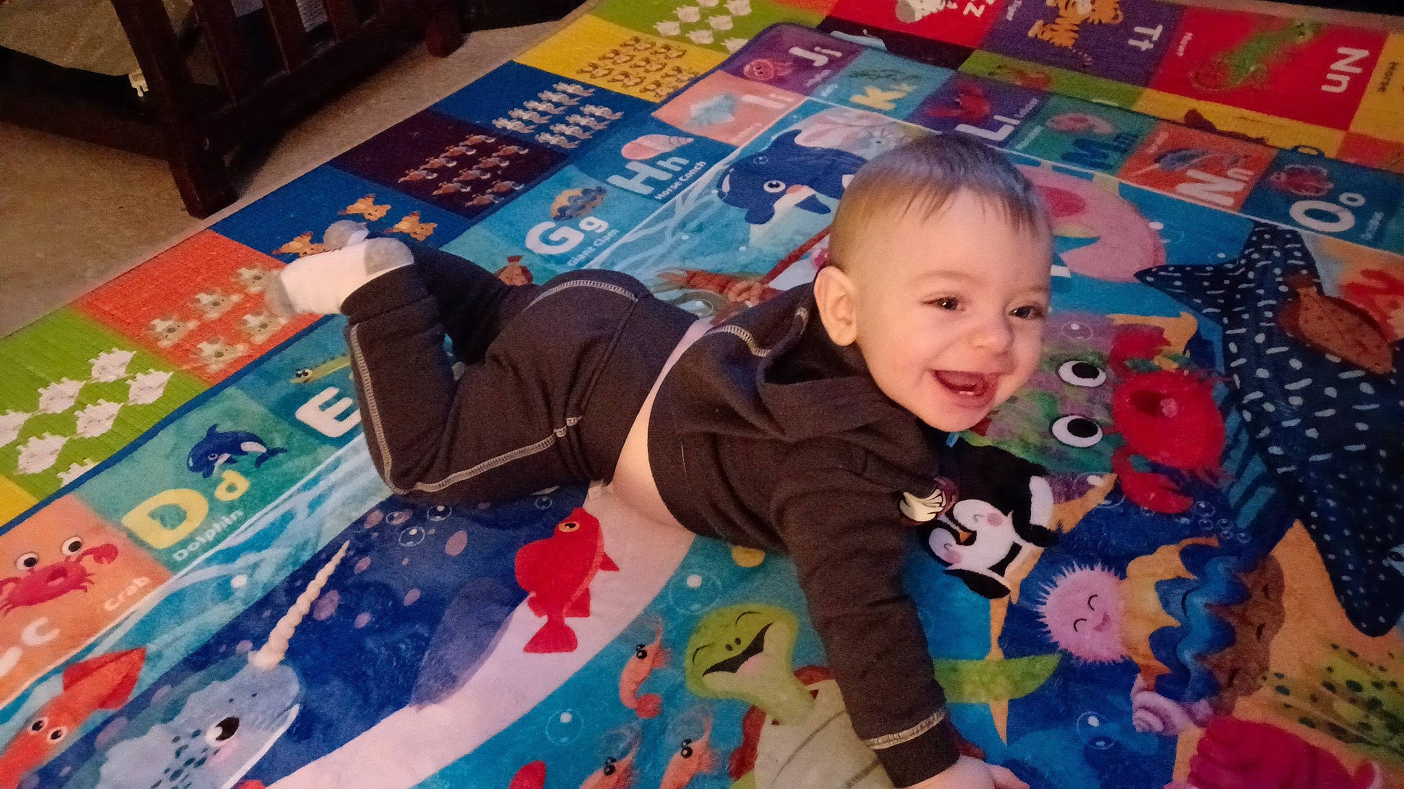 Vincent joined the competition — help win amazing prizes! art, baby, baby_toddler_clothing, carpet, cheek, child, flooring, fun, happy, head, joy, leisure, linens, pattern, person, play, playmat, smile, textile, toddler