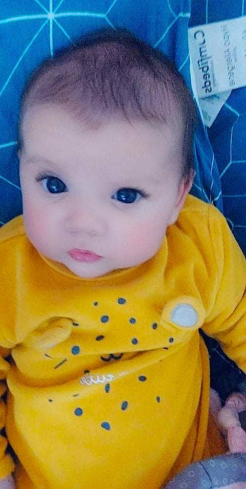 Loucya participe au concours pour gagner de l'argent avec cette photo : baby, baby_toddler_clothing, blue, cheek, chin, eye, eyebrow, eyelash, facial_expression, forehead, human_body, iris, lip, mouth, neck, nose, organ, person, skin, sleeve