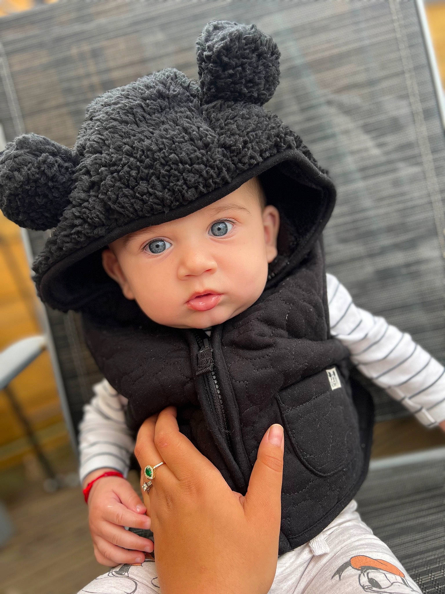 Kevin Matei is registered to the contest to win money with this photo: baby, baby_toddler_clothing, beanie, cap, chair, child, fashion_accessory, fur, happy, hat, headgear, headwear, knit_cap, outerwear, pattern, person, sitting, sleeve, sun_hat, toddler