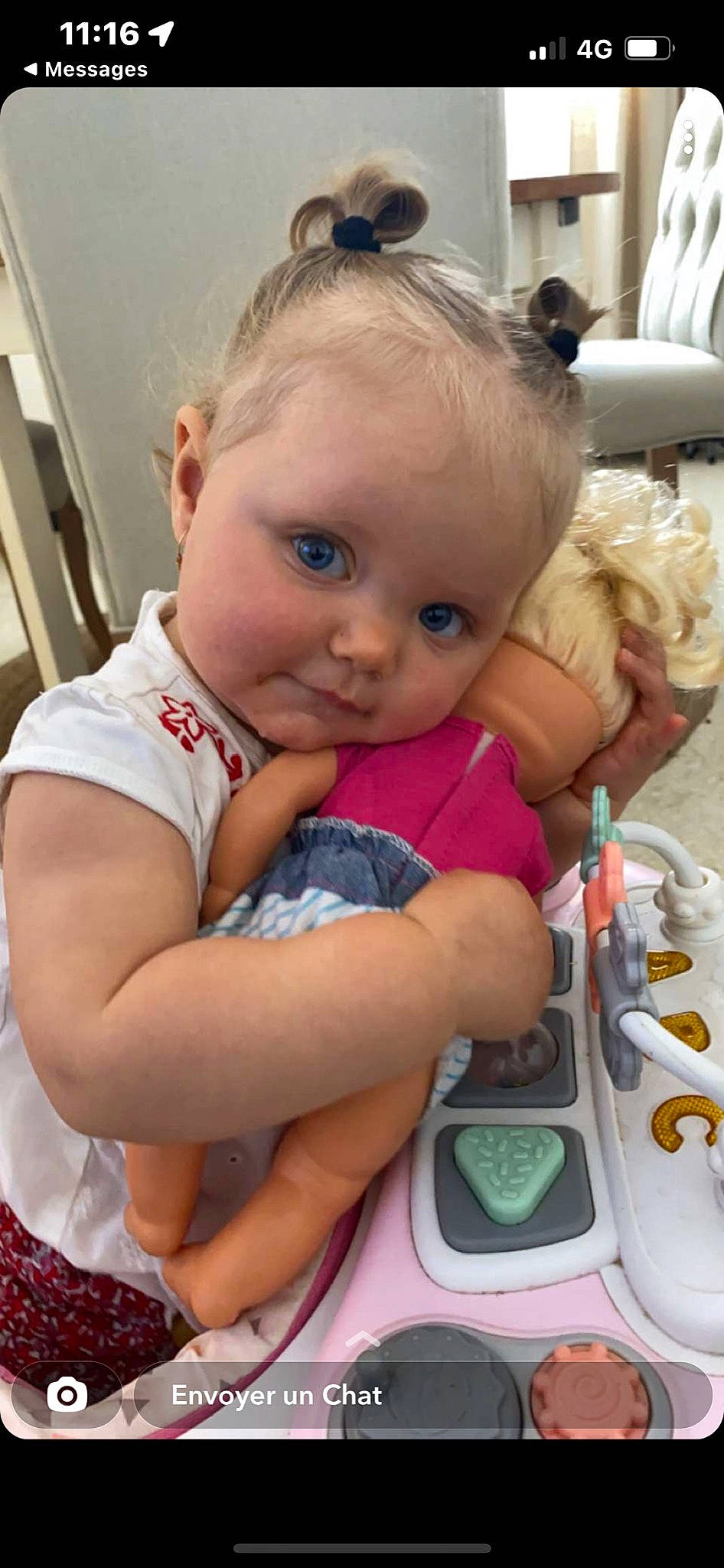 Lucía a rejoint le concours — aidez-le/la à gagner de superbes lots ! baby, baby_toddler_clothing, cheek, child, eyelash, hair, hairstyle, happy, head, iris, mouth, nose, organ, person, pink, product, skin, snapshot, summer, toddler