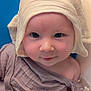 baby, towel, hood, blue_eyes, water, bath, cute, child, skin, face, portrait, soft, wrapped, indoors, smile, infant, person, young, headwear, closeup