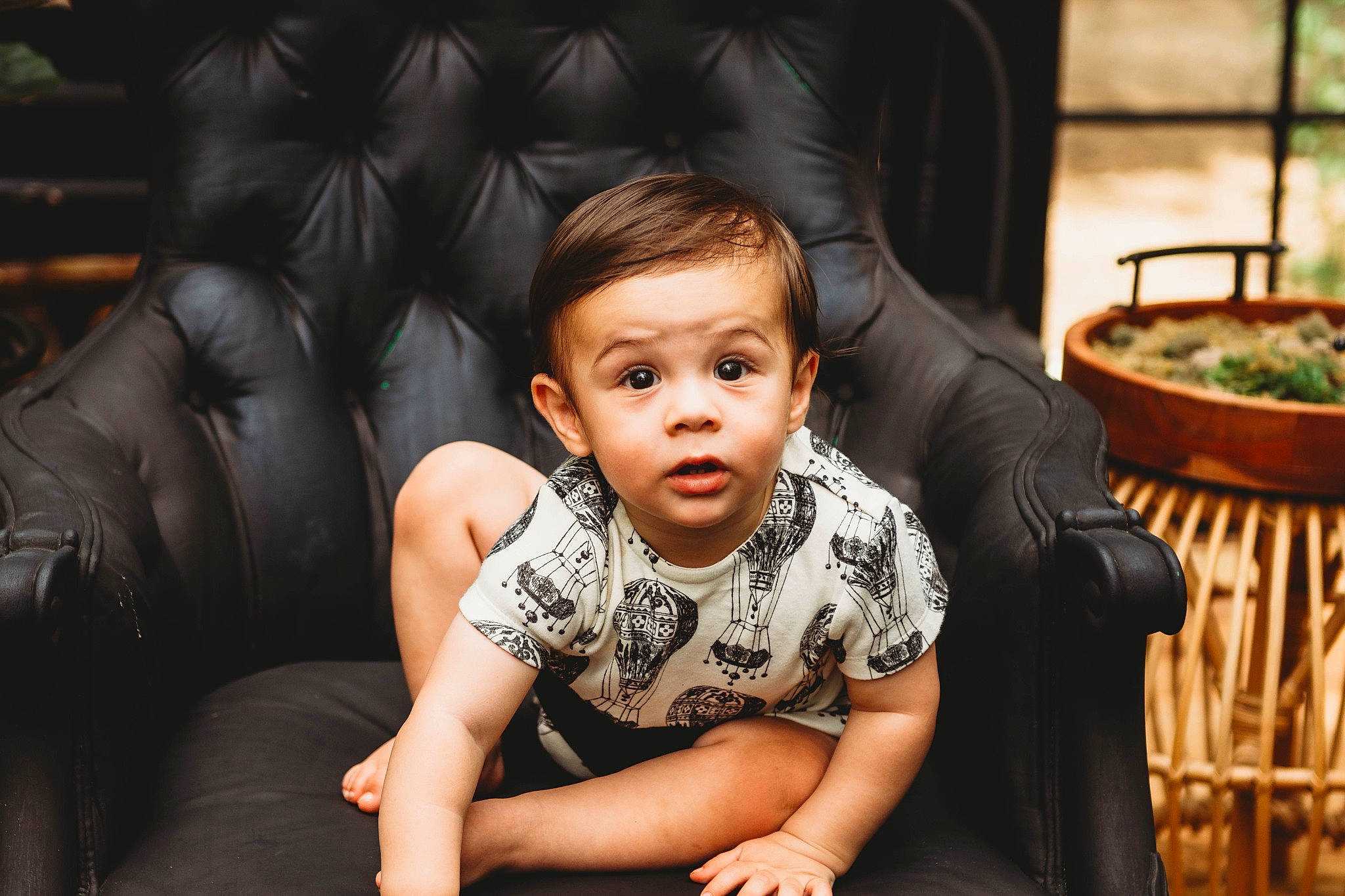 Atticus joined the competition — help win amazing prizes! baby, black_hair, child, comfort, event, flash_photography, flooring, flowerpot, fun, grass, hairstyle, happy, houseplant, leisure, person, plant, room, sitting, sleeve, surprise