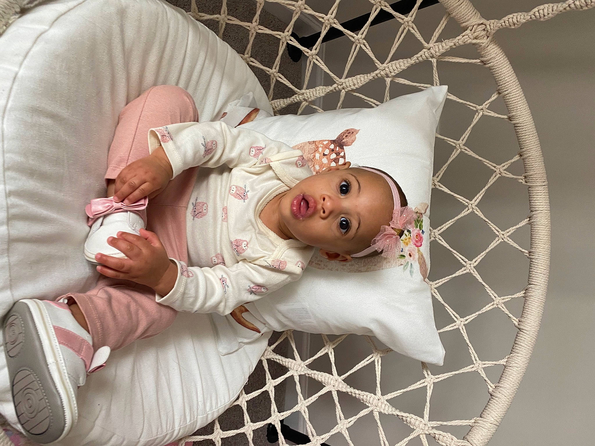 Harmony joined the competition — help win amazing prizes! baby, baby_products, baby_safety, baby_toddler_clothing, child, comfort, flesh, hat, linens, mesh, pattern, person, product, room, sitting, sleeve, surprise, toddler