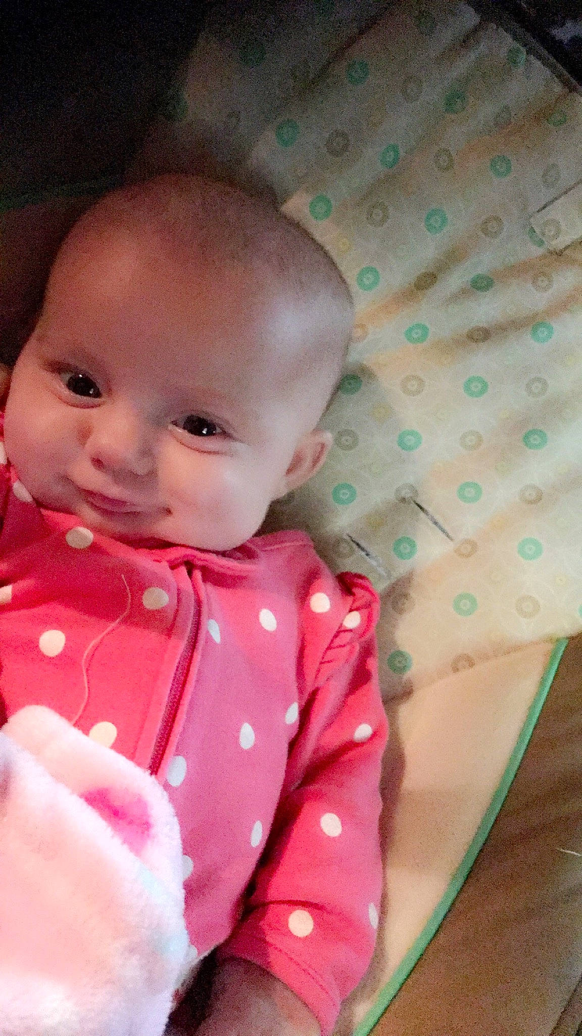 Lilith joined the competition — help win amazing prizes! baby, baby_products, cheek, child, eye, face, head, iris, lip, mouth, nose, pattern, person, pink, play, skin, textile, toddler