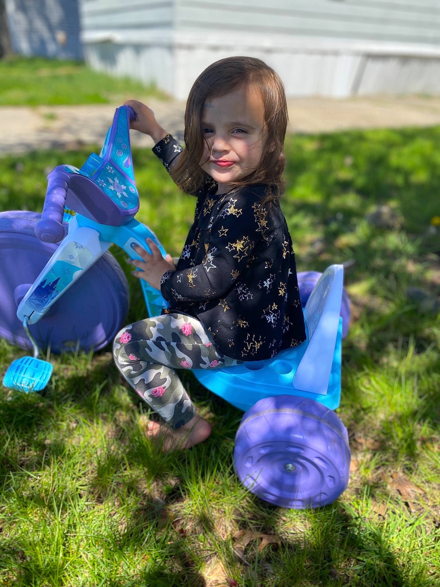 Emilee joined the competition — help win amazing prizes! child, easter, fun, grass, happy, lawn, person, plant, play, purple, recreation, sitting, smile, spring, toddler, yard