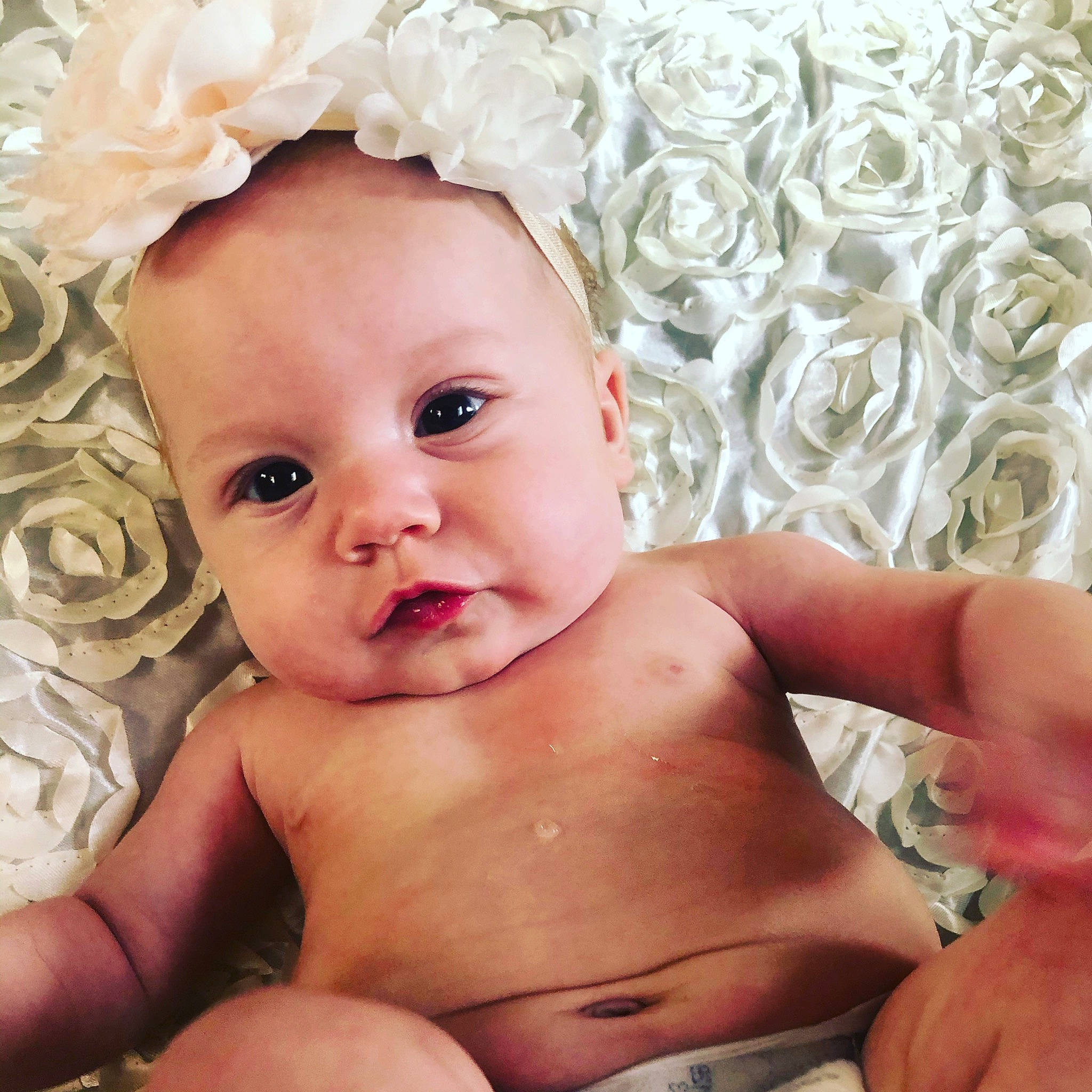 Karma joined the competition — help win amazing prizes! baby, baby_making_funny_faces, cheek, child, eye, face, facial_expression, hair_accessory, hand, head, headgear, lip, mouth, muscle, nose, person, photography, skin, smile, toddler