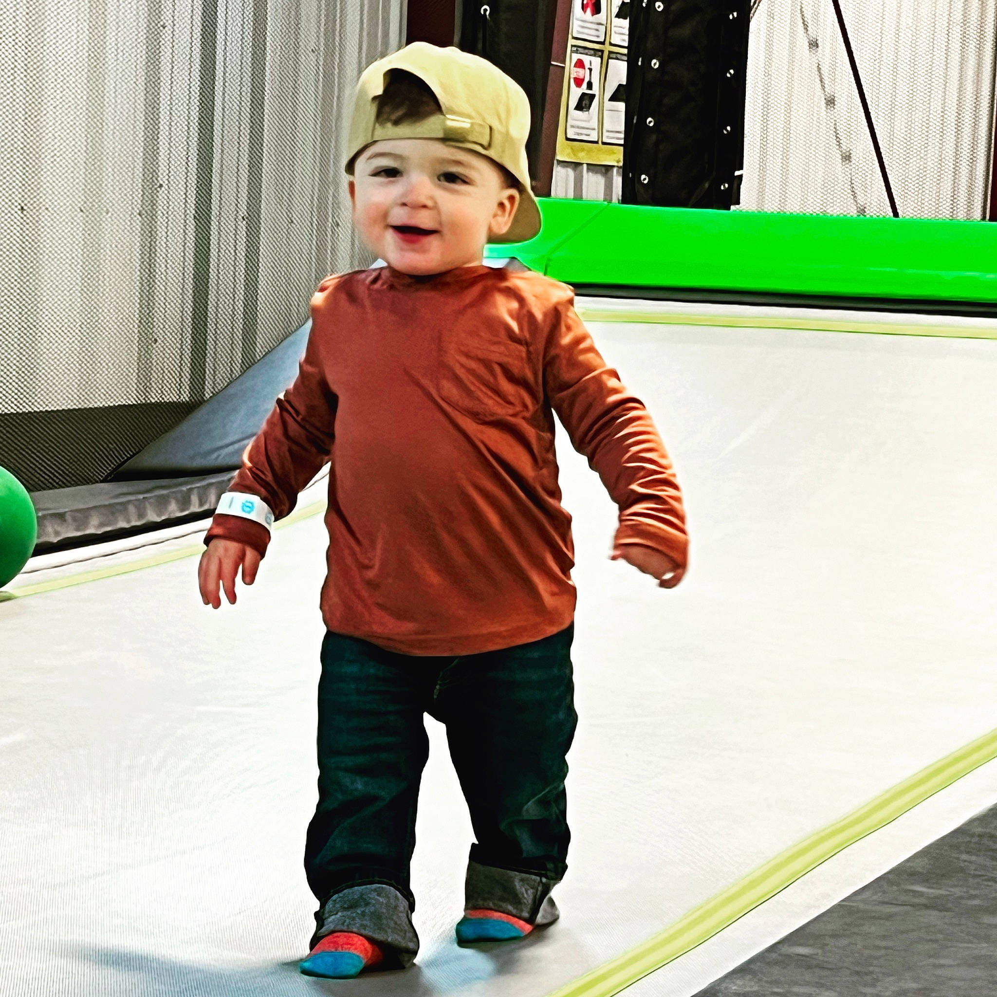 Knox joined the competition — help win amazing prizes! cap, child, costume_hat, flooring, fun, happy, hat, headwear, joy, leisure, person, personal_protective_equipment, play, recreation, sleeve, smile, sports, sportswear, toddler