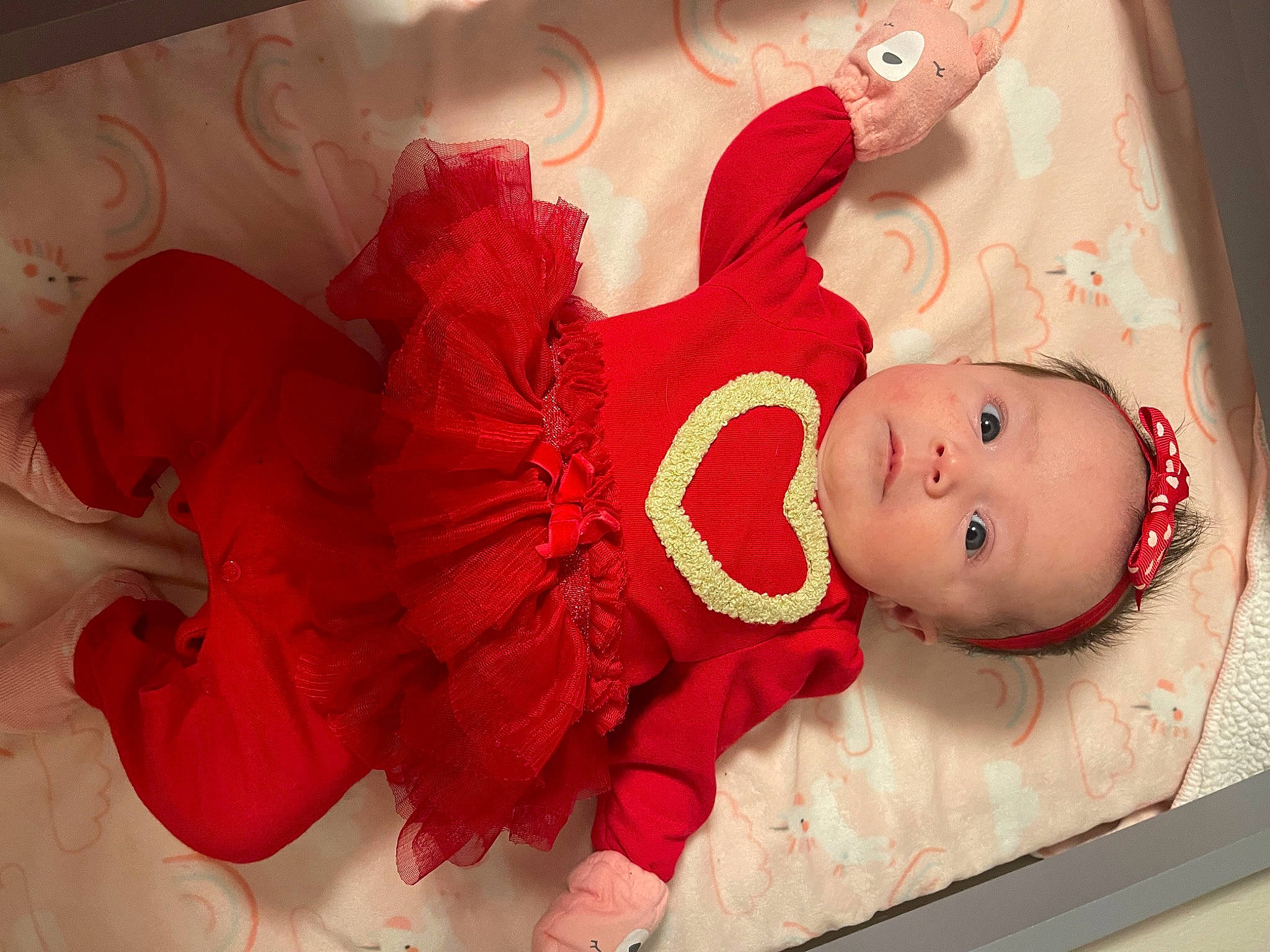 Julianna joined the competition — help win amazing prizes! baby, baby_products, baby_toddler_clothing, bed, carmine, child, embellishment, event, fashion_accessory, flooring, fun, happy, hat, headpiece, magenta, person, pink, room, skin, sleeve