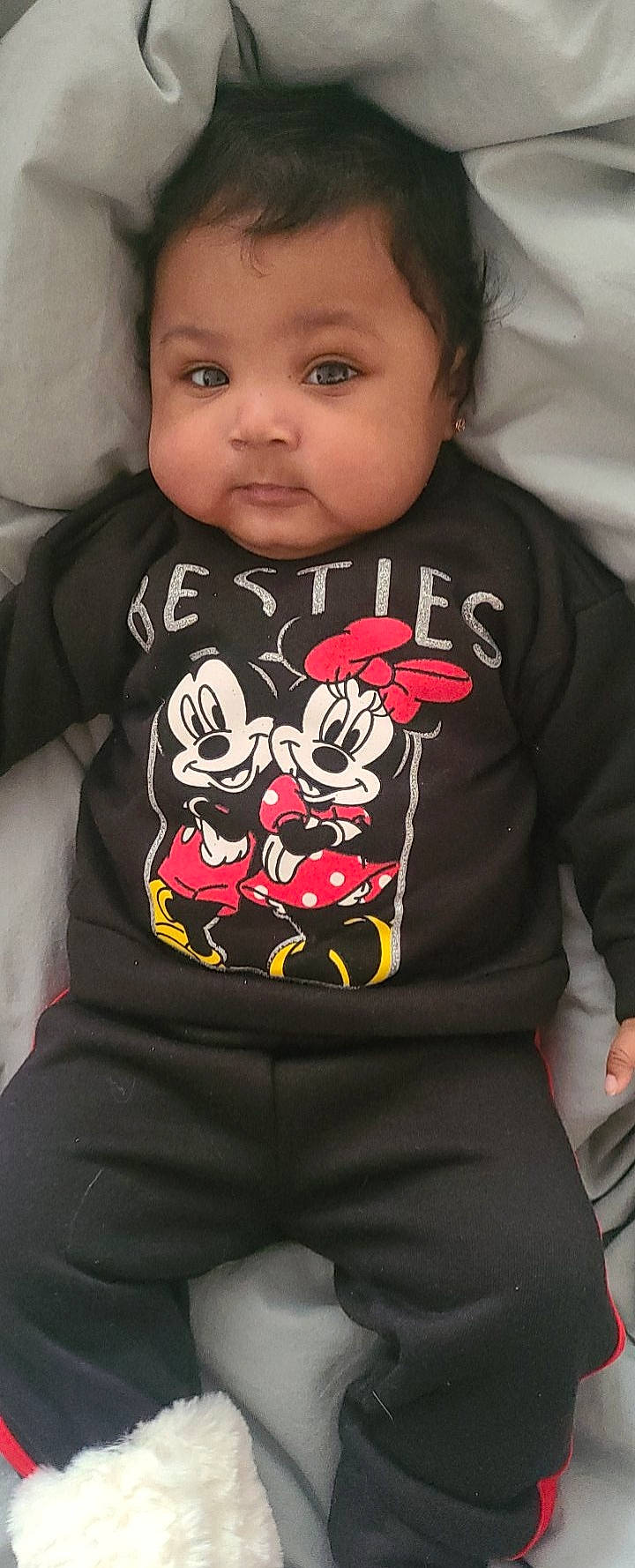 Marceline joined the competition — help win amazing prizes! baby, baby_toddler_clothing, black, cheek, comfort, cool, eye, face, finger, head, human, lip, mammal, neck, organ, outerwear, person, sleeve, t_shirt, toddler