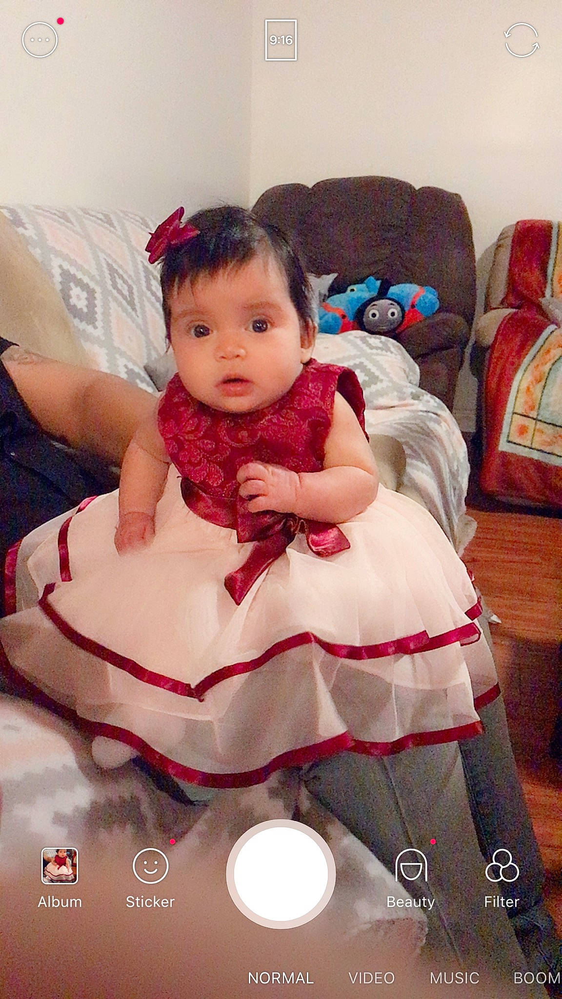 Keiry Abarca is registered to the contest to win money with this photo: child, day, fun, girl, happiness, infant, person, product, red, skin, smile, textile, toddler