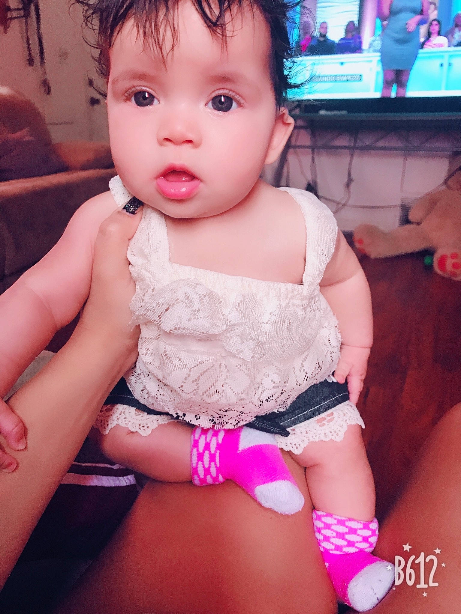 Keiry Abarca is registered to the contest to win money with this photo: abdomen, beauty, black_hair, brassiere, brown_hair, cheek, child, finger, girl, hand, infant, japanese_idol, joint, leg, person, pink, product, shoulder, skin, textile