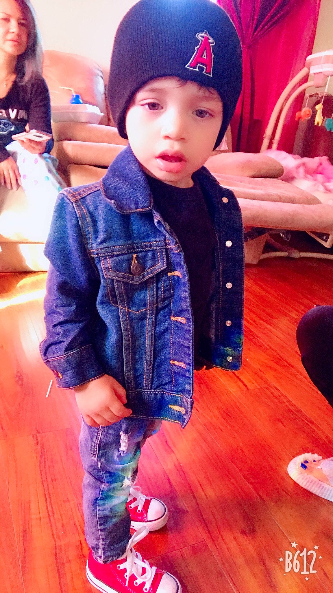 Joel is registered to the contest to win money with this photo: blue, boy, child, child_model, cool, denim, fun, girl, headgear, jeans, outerwear, person, pink, product, skin, textile, toddler