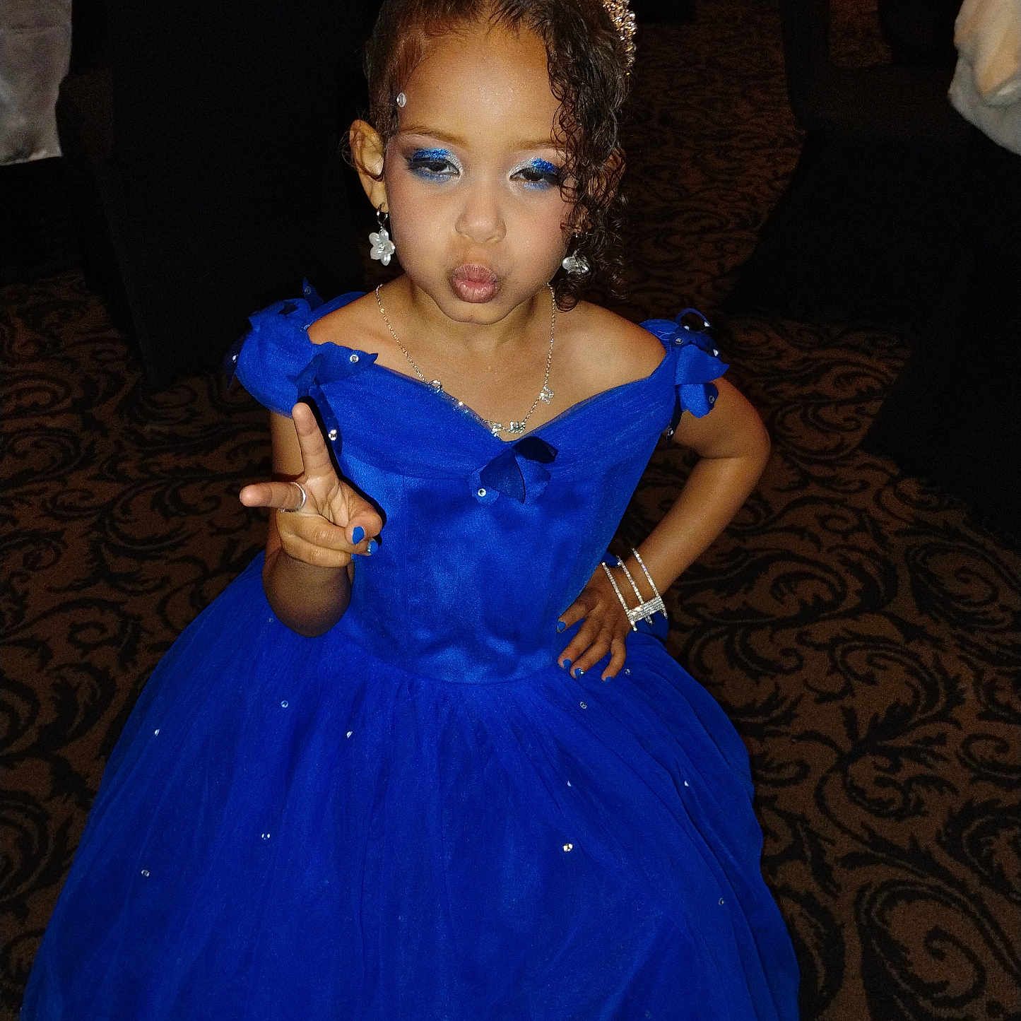 Aa'Lieyah joined the competition — help win amazing prizes! accessories, child, clothing, dress, eveningdress, face, fashion, female, footwear, formalwear, girl, gown, head, jewelry, lady, necklace, person, ring, shoe, tiara