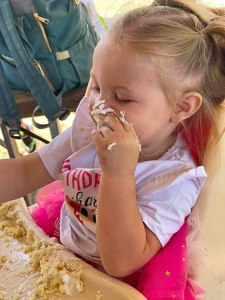 Paisley-grace joined the competition — help win amazing prizes! baby, baby_toddler_clothing, chair, child, comfort_food, cuisine, dish, eating, eyelash, food, food_craving, fun, happy, nail, person, play, sitting, soil, sweetness, toddler