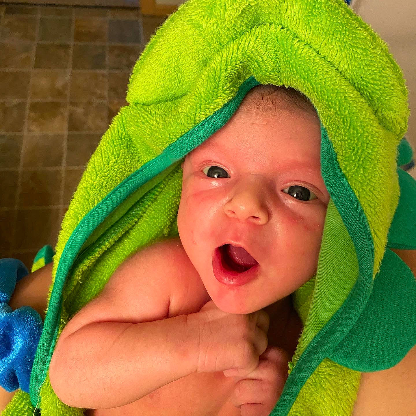 Jericho joined the competition — help win amazing prizes! baby, child, eye, face, green, head, headgear, mouth, nose, person, skin, smile, toddler