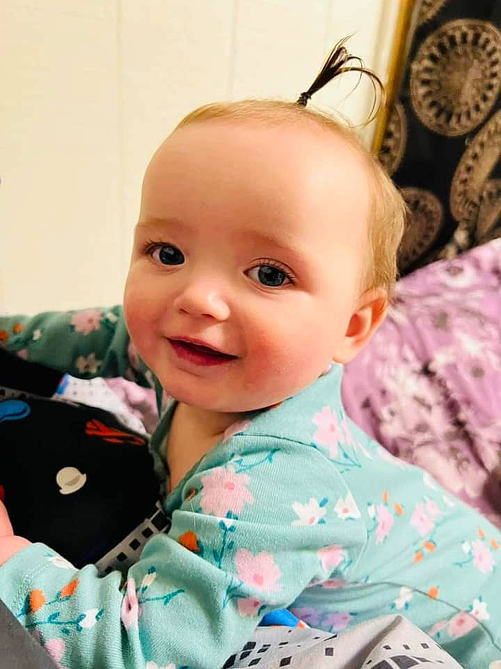 Ayla joined the competition — help win amazing prizes! baby, baby_toddler_clothing, cheek, child, comfort, eye, facial_expression, fun, hairstyle, happy, head, iris, joy, outerwear, person, pink, skin, sleeve, smile, t_shirt