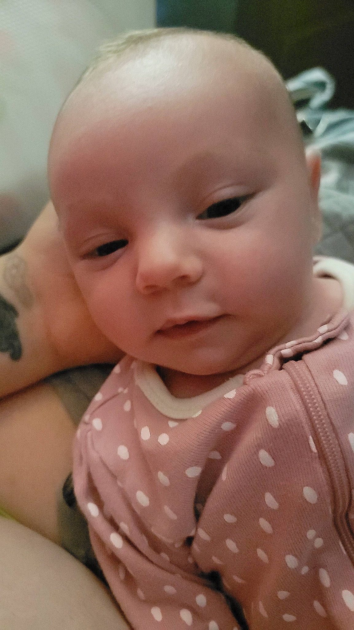 Maddilyn is registered to the contest to win money with this photo: baby, baby_toddler_clothing, beauty, cheek, child, chin, collar, comfort, facial_expression, finger, happy, iris, lip, mouth, nose, person, pink, skin, sleeve, smile