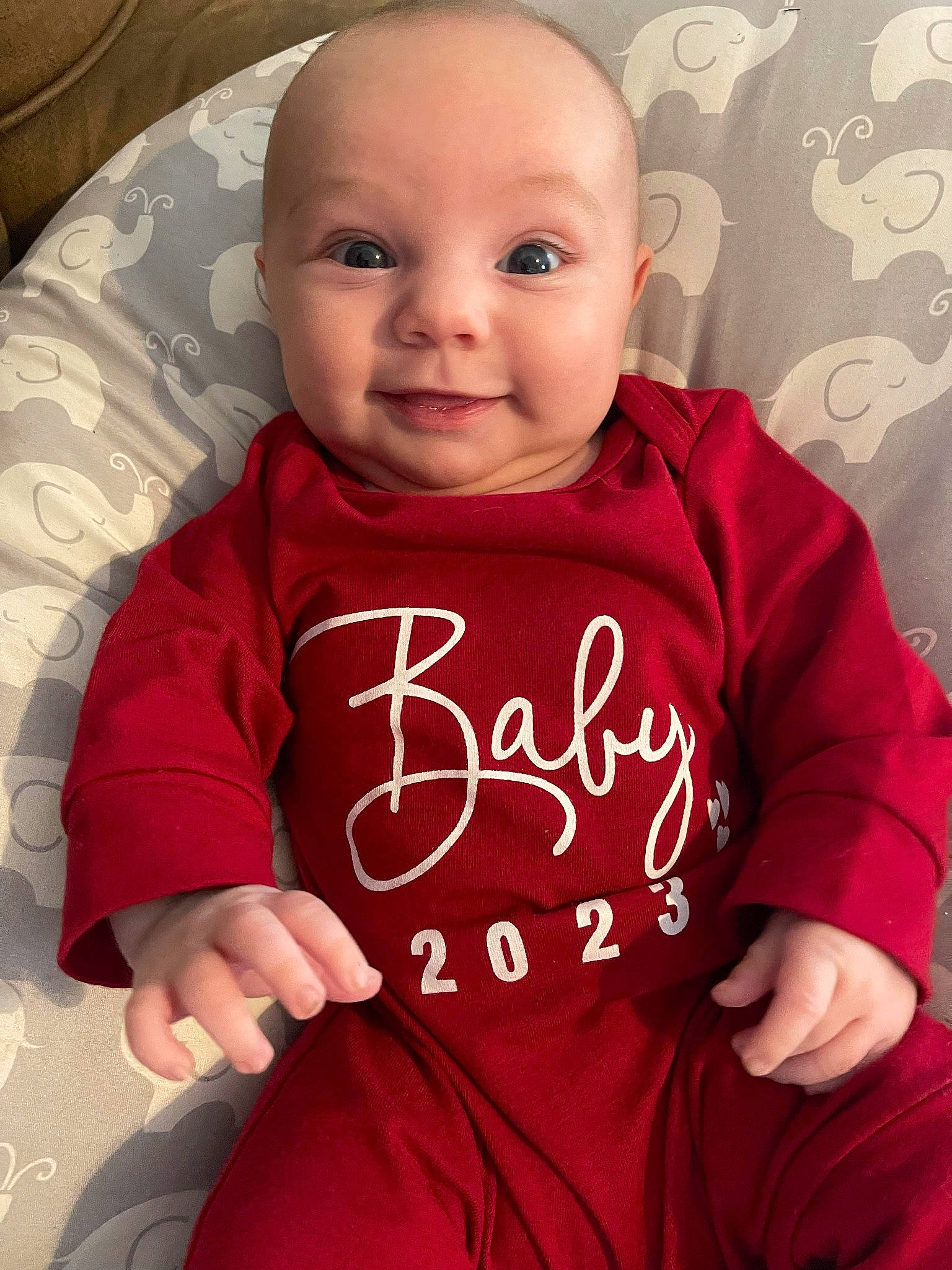 Maddilyn is registered to the contest to win money with this photo: baby_toddler_clothing, cheek, chin, eye, eyebrow, face, facial_expression, hairstyle, head, lip, mouth, neck, organ, outerwear, person, product, skin, sleeve, smile, textile