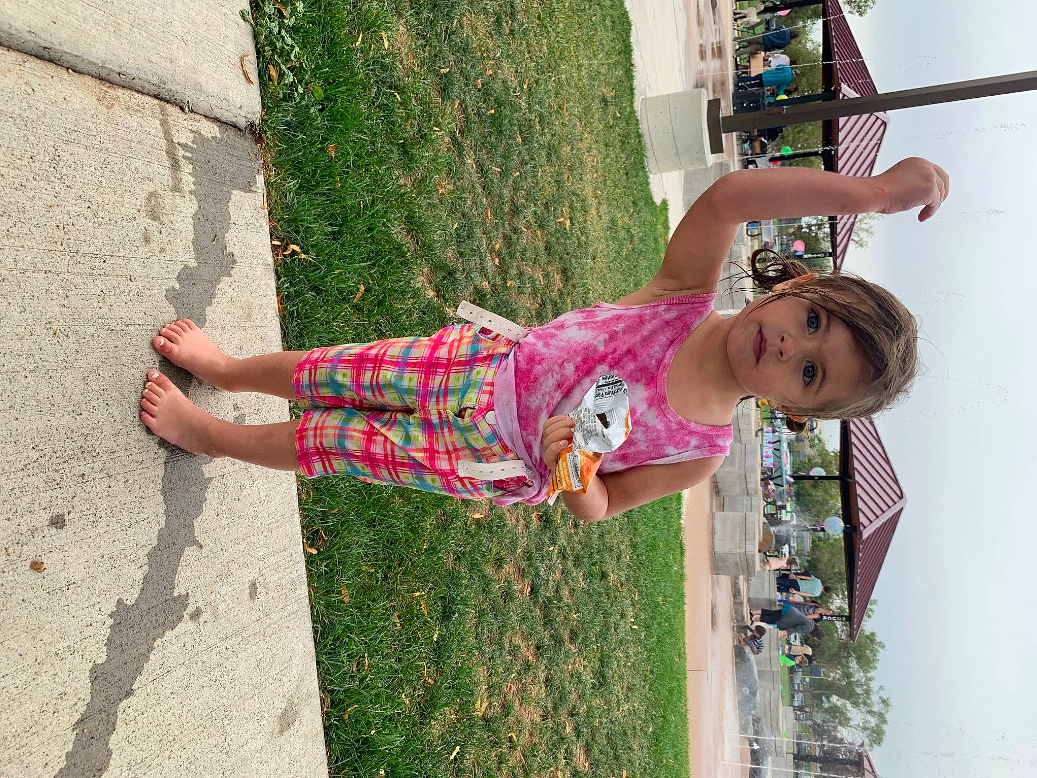 Destiny joined the competition — help win amazing prizes! child, fun, grass, green, happy, human_leg, leisure, magenta, pattern, people_in_nature, person, pink, plant, recreation, sky, smile, thigh, tree, vacation, waist