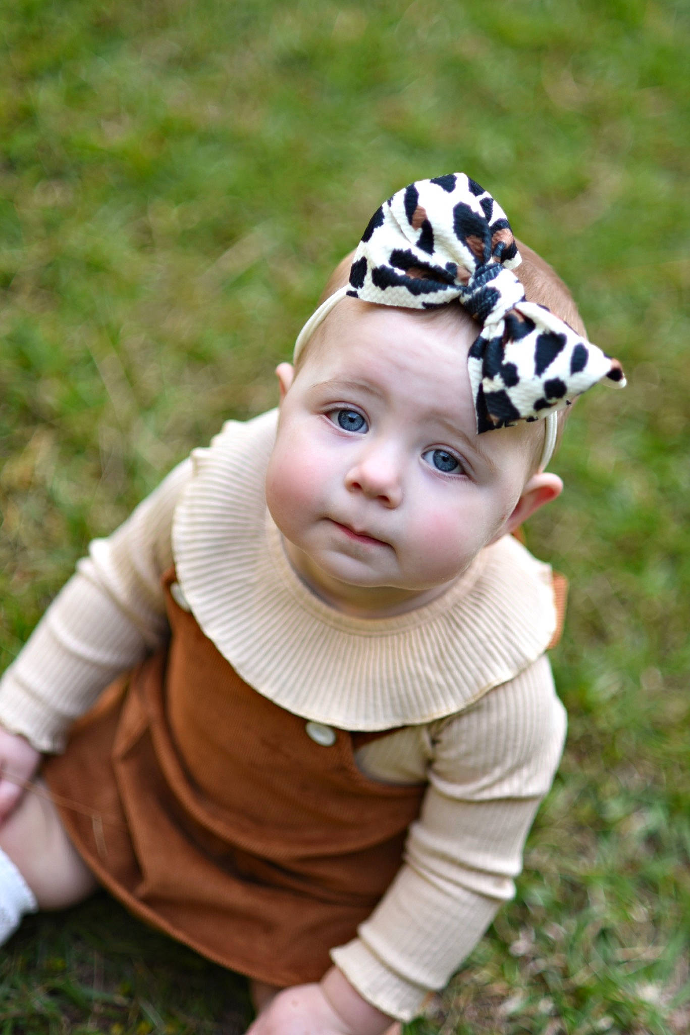 Amelia is registered to the contest to win money with this photo: art, baby, baby_toddler_clothing, cap, child, costume_hat, eye, fawn, grass, head, headwear, human_body, knit_cap, pattern, people_in_nature, person, plant, recreation, toddler, tree