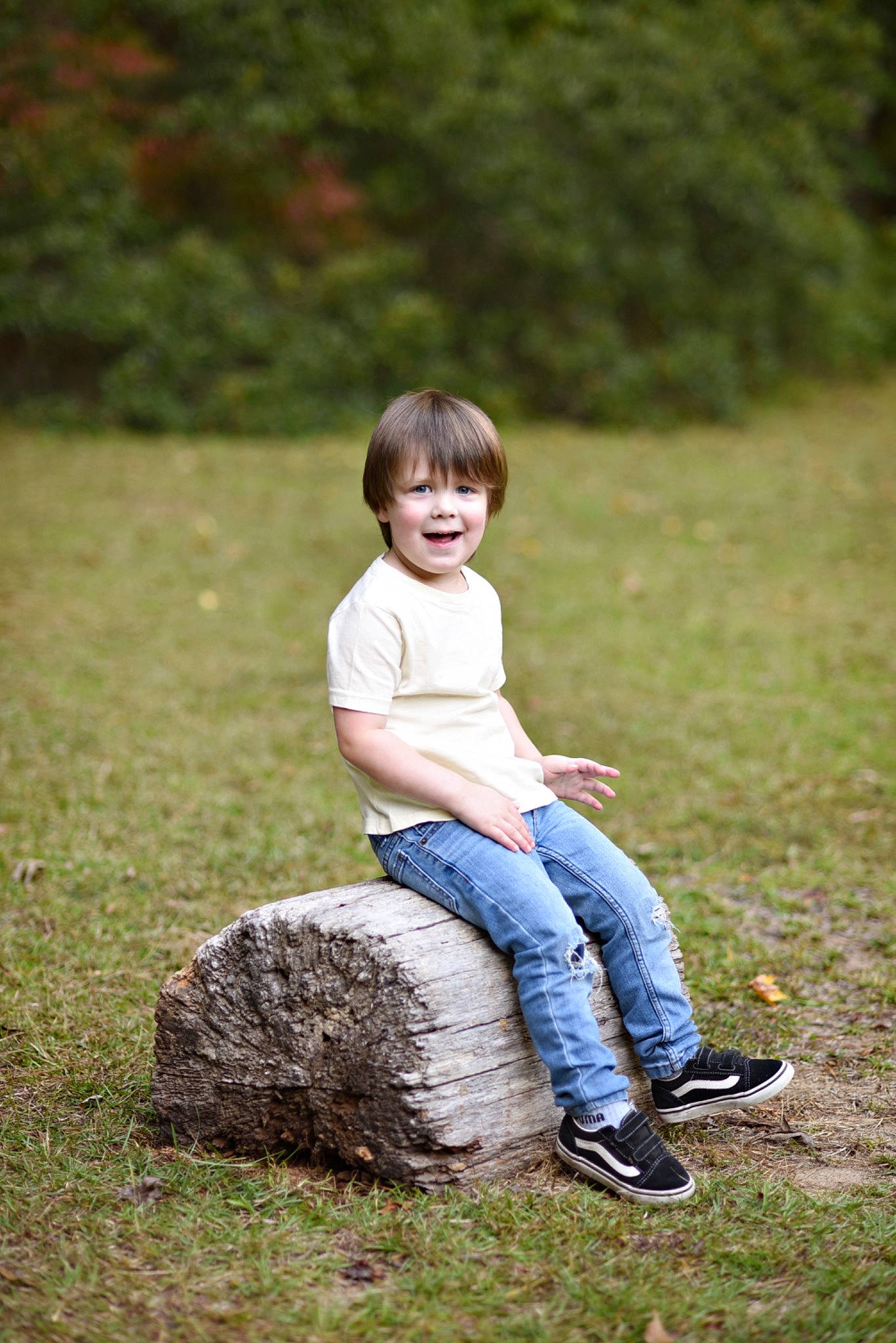 Carson joined the competition — help win amazing prizes! child, face, flash_photography, fun, grass, grassland, hair, happy, joy, landscape, leisure, people_in_nature, person, plant, portrait_photography, sitting, smile, soil, toddler, tree