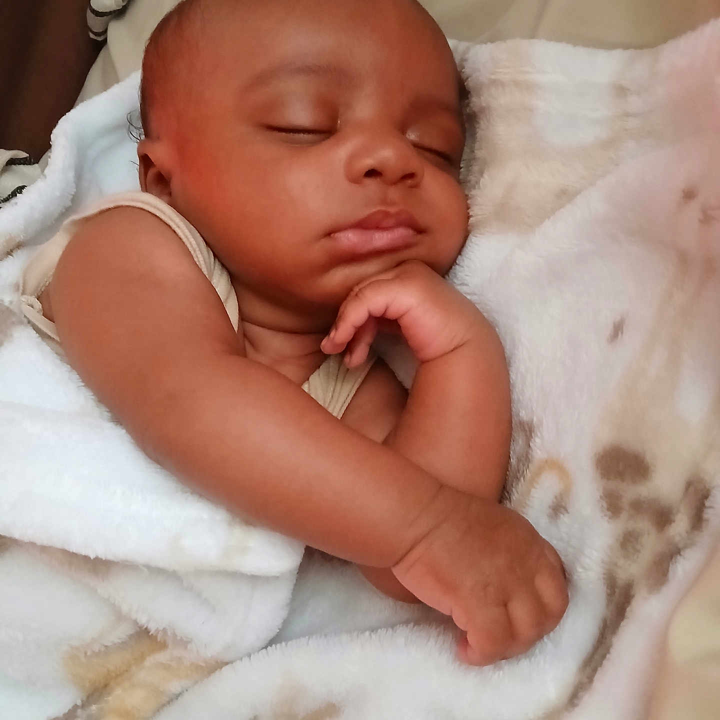 Ja'Kiem Thompson joined the competition — help win amazing prizes! baby, sleeping, blanket, infant, peaceful, hand, face, skin, closeup, soft, cozy, rest, comfort, indoors, cute, child, portrait, newborn, toddler, calm