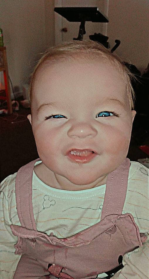 Audrie is registered to the contest to win money with this photo: baby, baby_products, baby_toddler_clothing, cheek, child, ear, eye, eyebrow, eyelash, forehead, fun, happy, iris, jaw, lip, mouth, nose, person, skin, smile