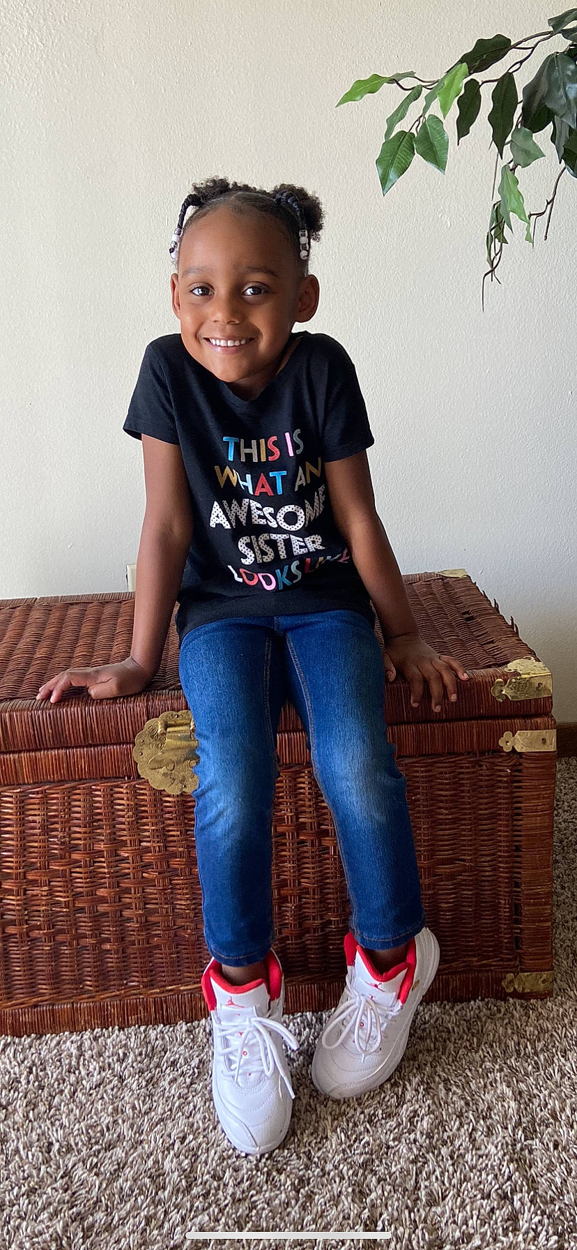 London joined the competition — help win amazing prizes! child, child_model, cool, denim, footwear, happy, jeans, joy, leg, person, play, shoe, sitting, smile, standing, t_shirt, toddler, trousers