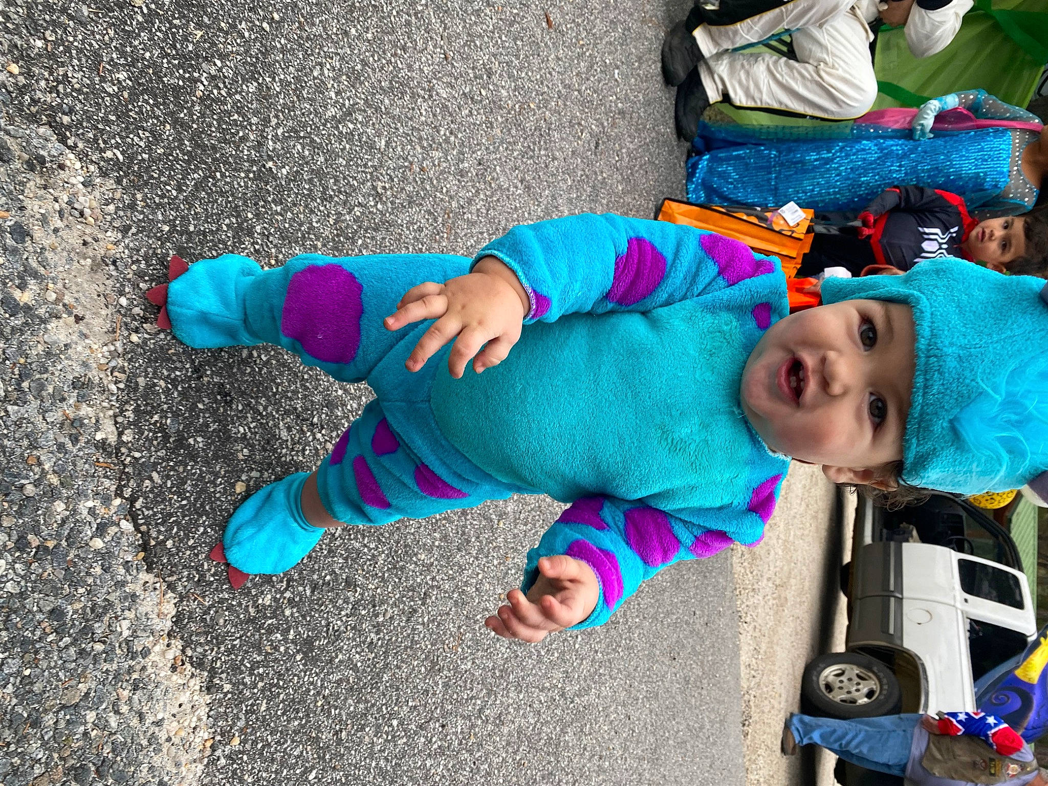 Layton joined the competition — help win amazing prizes! asphalt, azure, baby_toddler_clothing, blue, child, electric_blue, fun, grass, happy, headwear, human_leg, leisure, person, pink, recreation, sidewalk, smile, street, tire, toddler