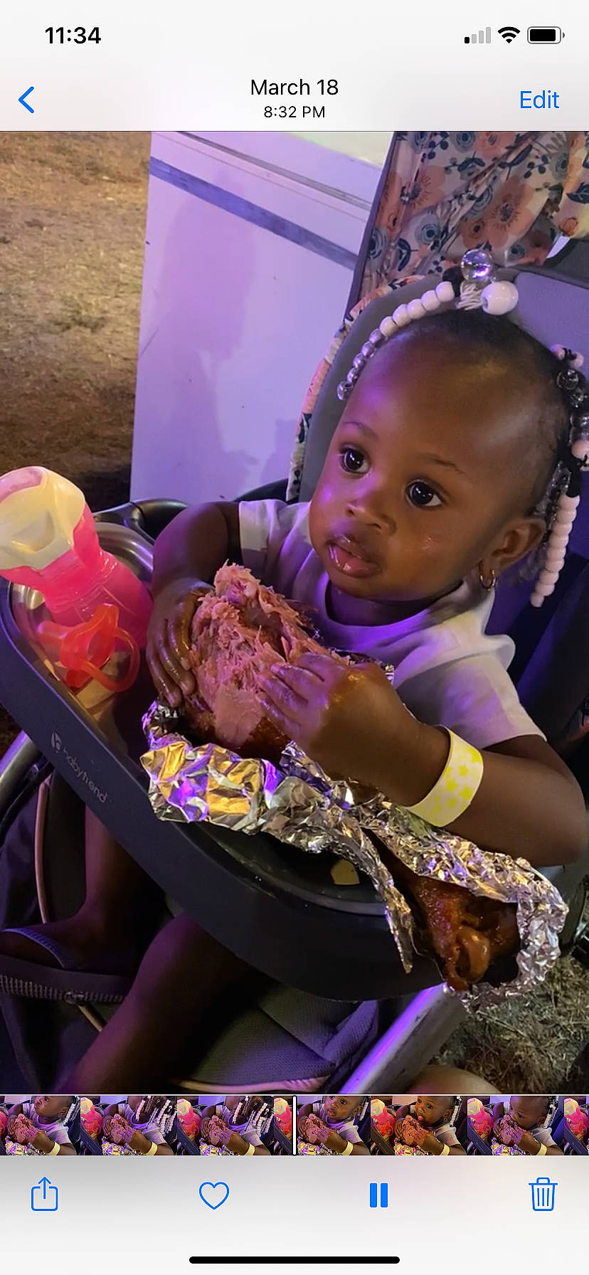 Amiracle joined the competition — help win amazing prizes! baby, birthday, chair, child, event, food, fun, happy, iris, jewellery, leisure, magenta, necklace, person, pink, purple, sandal, sitting, tableware, toddler