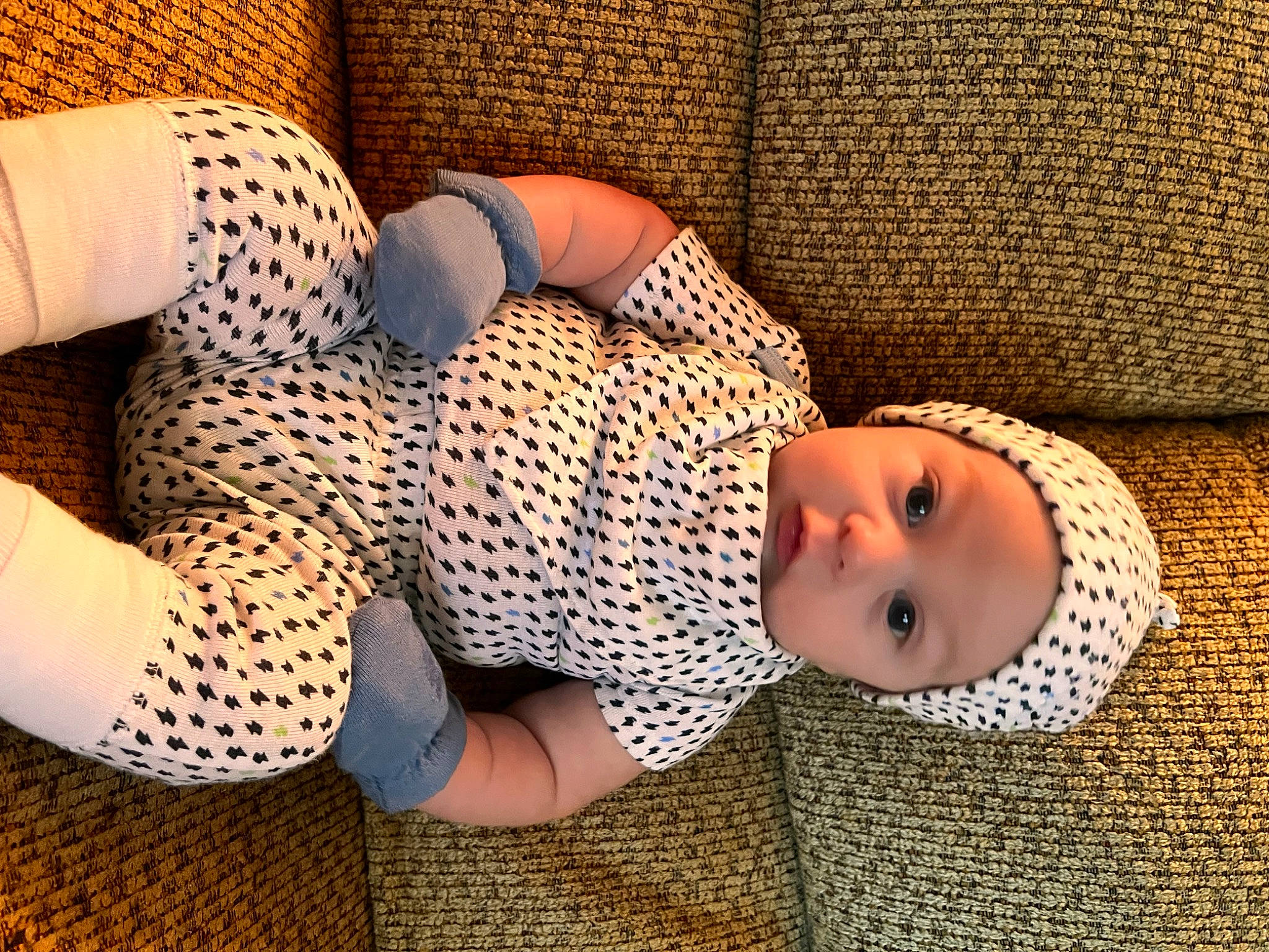 Kameron joined the competition — help win amazing prizes! abdomen, baby, baby_toddler_clothing, chest, child, comfort, flooring, foot, headgear, headwear, human_body, human_leg, knee, lap, linens, nail, pattern, person, skin, thigh