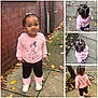 Olivia joined the competition — help win amazing prizes! toddler, child, braided_hair, pink_sweater, black_pants, white_shoes, outdoor, sidewalk, autumn_leaves, urban, portrait, cute, standing, person, fall, fashion, hair_bow, casual, young_child, smiling