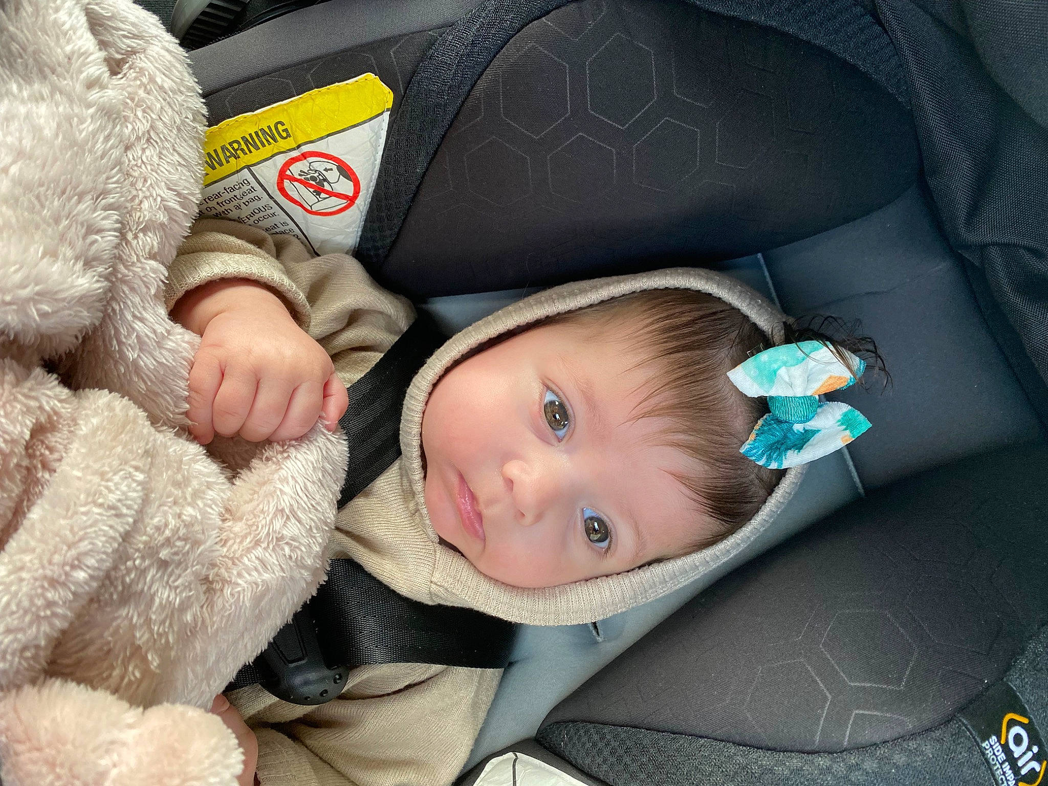 Elisia joined the competition — help win amazing prizes! auto_part, baby, baby_products, baby_toddler_clothing, car_seat, cheek, child, comfort, fur, headwear, linens, person, photography, product, sitting, skin, toddler