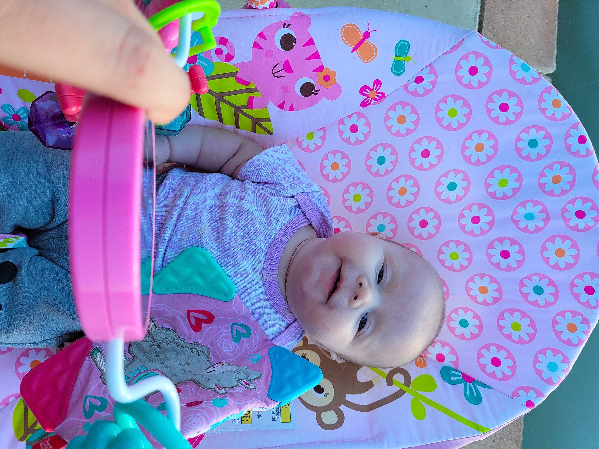 Aubrey joined the competition — help win amazing prizes! baby, baby_products, baby_toddler_clothing, beauty, cheek, child, comfort, design, fashion_accessory, green, magenta, organ, pattern, person, pink, product, purple, skin, sleeve, toddler