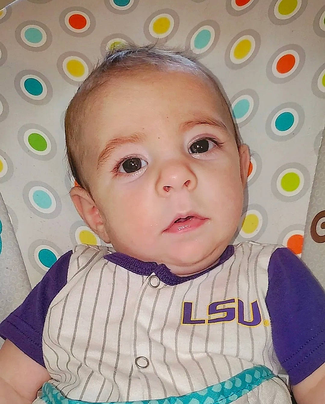 Kaden joined the competition — help win amazing prizes! azure, baby, baby_toddler_clothing, cheek, eye, eyebrow, forehead, hairstyle, happy, head, iris, lip, nose, person, pink, skin, sleeve, smile, textile, toddler