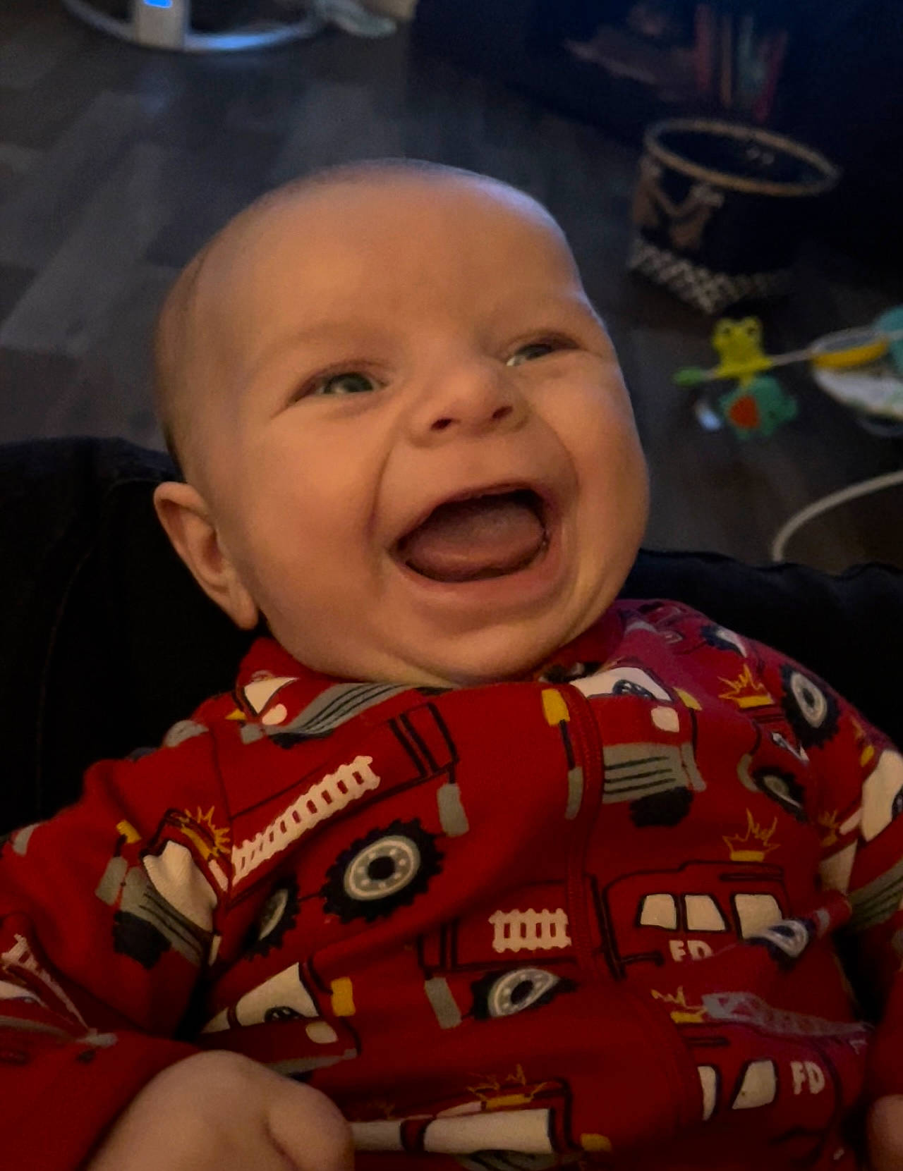 Axton is registered to the contest to win money with this photo: baby, baby_laughing, baby_products, baby_toddler_clothing, cheek, child, chin, eye, facial_expression, finger, fun, happy, headwear, laugh, mouth, nose, person, skin, sleeve, smile