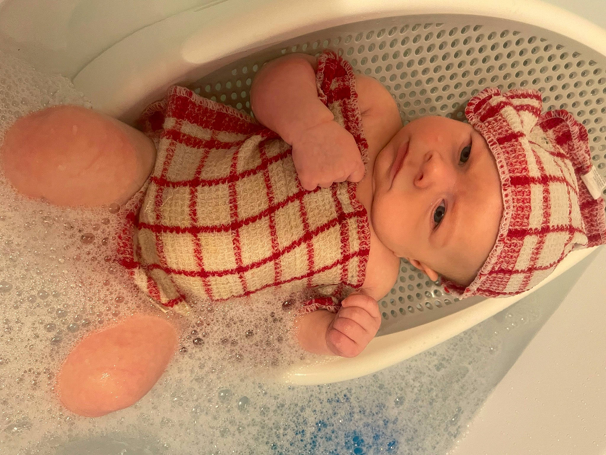 Axton joined the competition — help win amazing prizes! arm, baby, baby_products, baby_safety, baby_sleeping, baby_toddler_clothing, cheek, child, comfort, eye, hand, headgear, headwear, human_body, linens, pattern, person, room, skin, sleeve