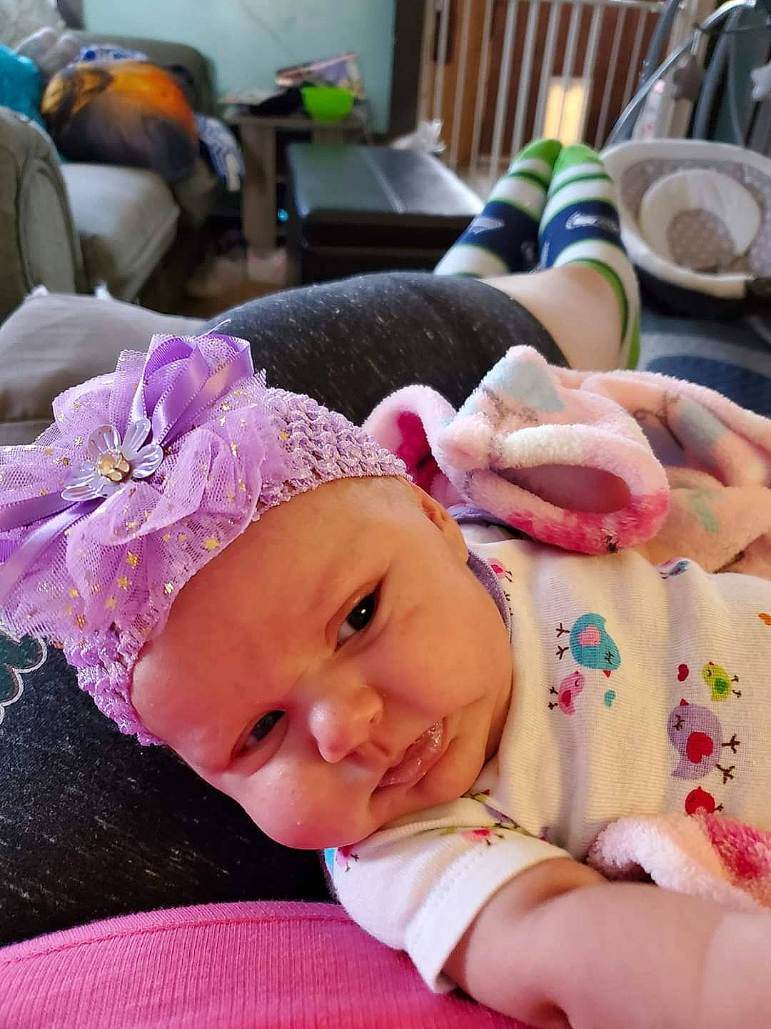 Madilyn is registered to the contest to win money with this photo: baby, bonnet, cheek, child, fashion_accessory, hair_accessory, head, headband, headgear, headwear, person, pink, toddler