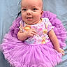 Sienna joined the competition — help win amazing prizes! baby, child, infant, portrait, smiling, happy, sitting, purple_dress, tutu, ballerina, floral_clothing, pastel, indoor, blanket, soft_lighting, adorable, fashion, photography, face, infant_portrait